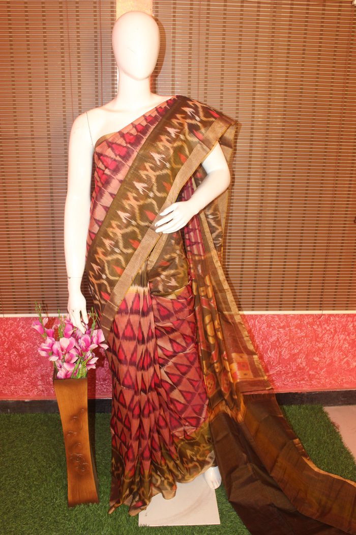 Pink Banaras Kora Silk Saree